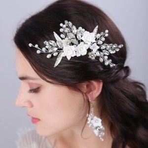 Hair Comb Flower Crystal for Women